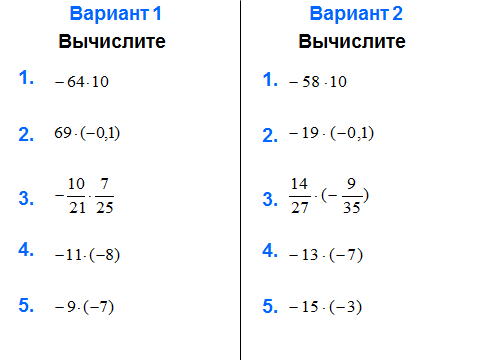 Урок «открытия» новых знаний по теме «Умножение положительных и отрицательных чисел» 6 класс