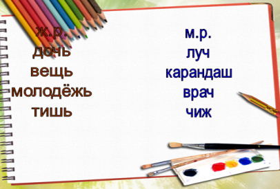 План - конспект урока русского языка в 3 классе «Правописание мягкого знака после шипящих на конце имен существительных женского рода»