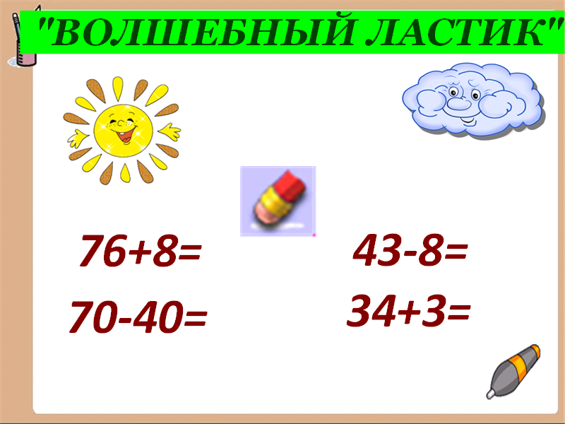 Урок для 2 класса по теме: "Сложение и вычитание с переходом через десяток"