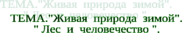 Конспект урока по окружающему миру в 4 классе "Живая природа зимой"