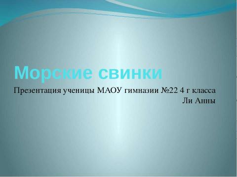 Презентация на тему "Морские свинки" по биологии