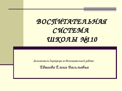 Презентация на тему "Воспитательная система школы №110" по педагогике