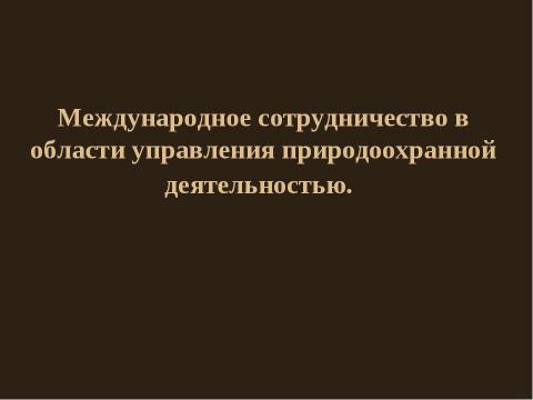 Презентация на тему "Международное сотрудничество в области управления природоохранной деятельностью" по экономике