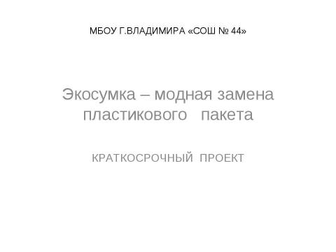 Презентация на тему "Экосумка" по технологии