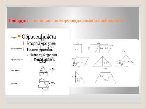 Презентация на тему "Площадь" по математике