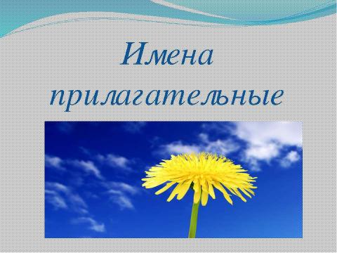 Презентация на тему "Имена прилагательные" по русскому языку