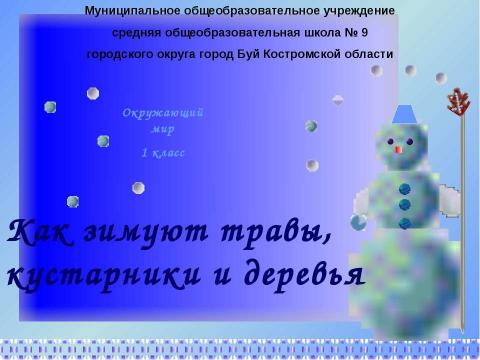 Презентация на тему "Как зимуют травы, кустарники и деревья" по окружающему миру