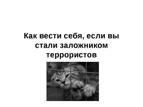 Презентация на тему "Как вести себя, если вы стали заложником террористов" по ОБЖ