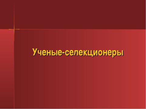 Презентация на тему "Ученые селекционеры" по биологии