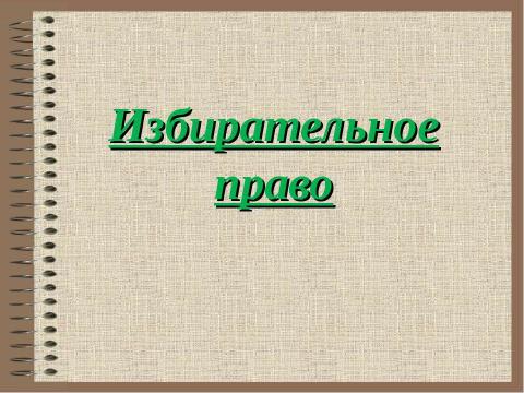 Презентация на тему "Избирательное право" по обществознанию