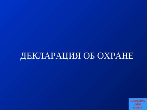 Презентация на тему "Декларация об охране" по обществознанию