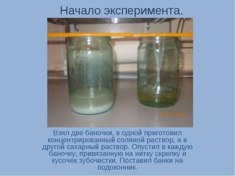 Презентация на тему "Выращивание кристаллов соли в домашних условиях" по химии