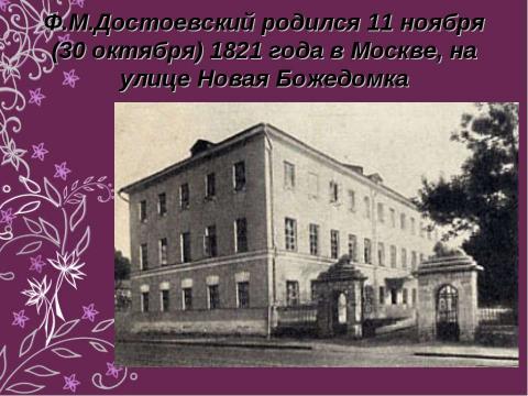 Презентация на тему "Федор Михайлович Достоевский 1821-1881" по литературе