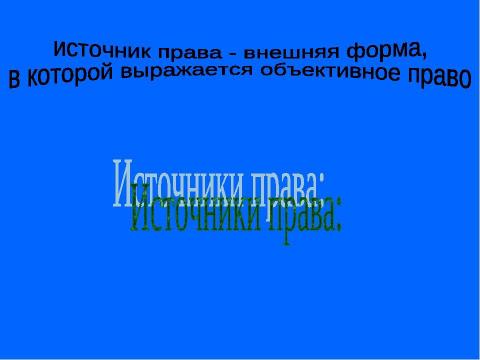 Презентация на тему "Источники права" по обществознанию