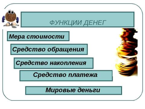 Презентация на тему "Деньги и их функции" по экономике