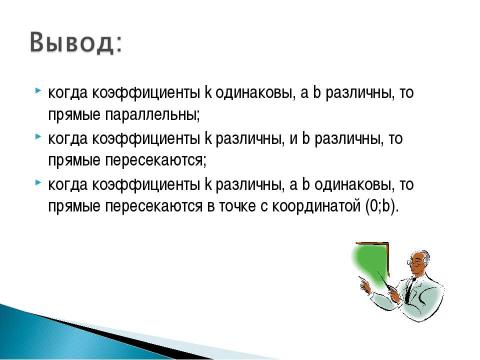 Презентация на тему "Взаимное расположение графиков линейных функций" по геометрии