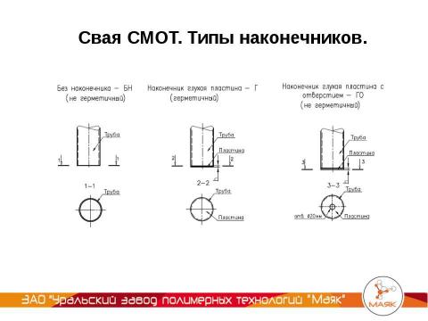 Презентация на тему "УЗПТ Маяк - Свая СМОТ с противопучинной оболочкой ОСПТ" по технологии