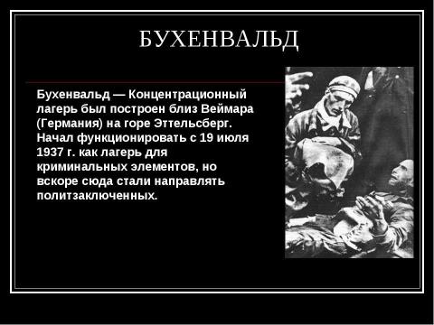 Презентация на тему "Концентрационные лагеря Третьего Рейха" по истории