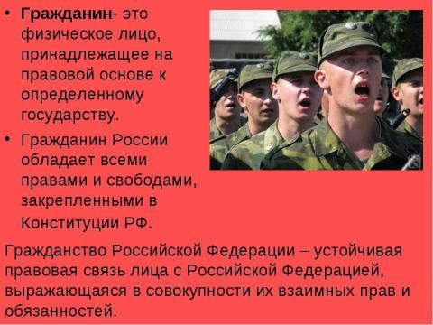 Презентация на тему "Я гражданин Российской Федерации" по обществознанию