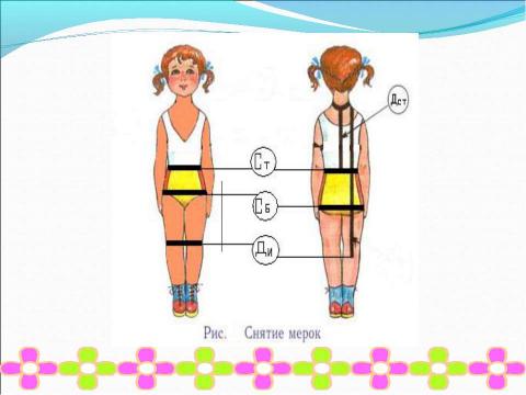 Презентация на тему "Требования к одежде. Мерки для построения чертежа юбки" по технологии