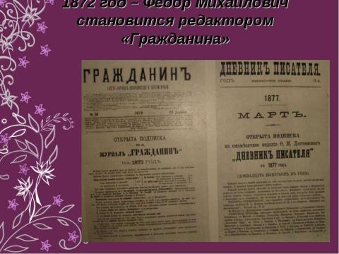 Презентация на тему "Федор Михайлович Достоевский 1821-1881" по литературе