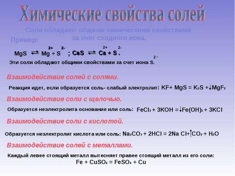 Презентация на тему "Соли" по химии