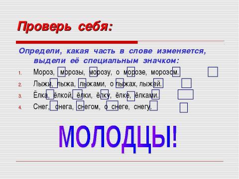 Презентация на тему "Слово и его части" по начальной школе