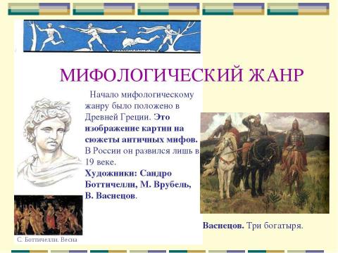 Презентация на тему "Жанры живописи" по МХК