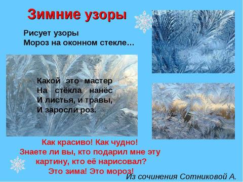 Презентация на тему "Урок - путешествие в зимний лес" по русскому языку