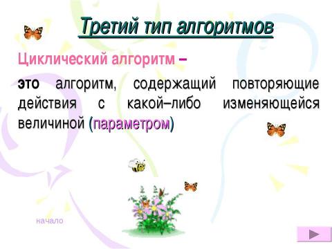 Презентация на тему "Алгоритмы.Виды алгоритмов, свойства алгоритмов" по информатике