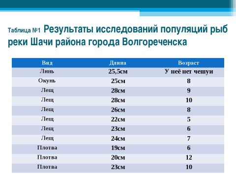 Презентация на тему "Изучение ихтиофауны реки Шачи района города Волгореченска" по обществознанию