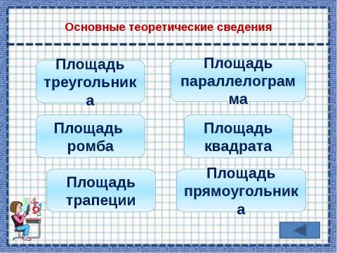 Презентация на тему "Площади фигур" по математике