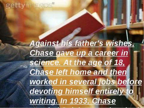 Презентация на тему "James Hadley Chase (1906-1985)" по английскому языку
