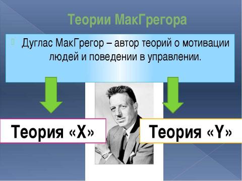 Презентация на тему "Основные различия между руководителем по теории «Х» и по теории «Y»" по экономике