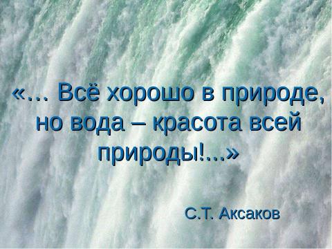 Презентация на тему "Вода – источник жизни" по биологии