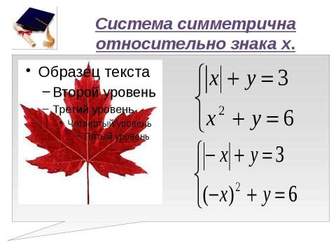 Презентация на тему "Аналитический и численный методы решения систем уравнений с параметром" по математике