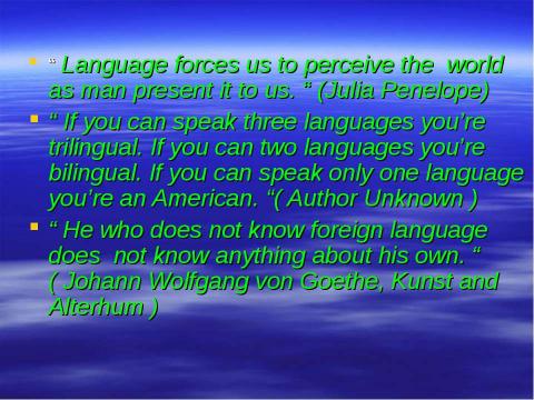 Презентация на тему "Познание мира через языки" по английскому языку