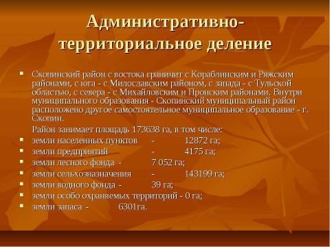 Презентация на тему "Скопинский район: вчера сегодня завтра" по обществознанию