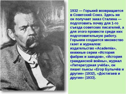 Презентация на тему "Максим Горький (1868 – 1936)" по литературе