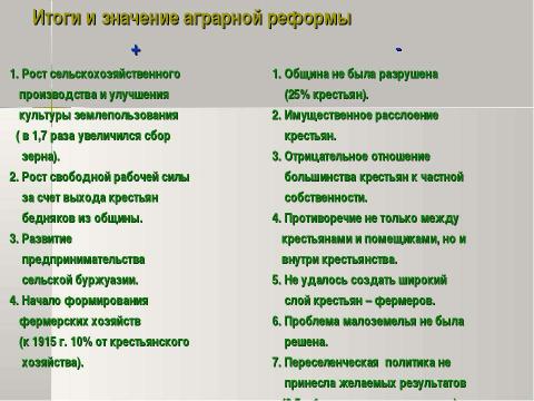 Презентация на тему "Петр Аркадьевич Столыпин и его реформы 11 класс" по истории