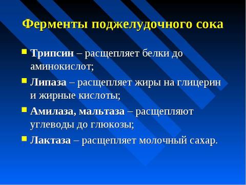 Презентация на тему "Изменение питательных веществ в кишечнике" по биологии