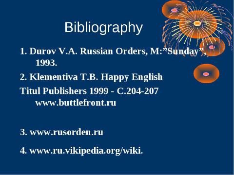 Презентация на тему "Russian Orders" по английскому языку