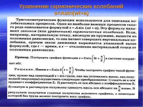 Презентация на тему "Построение графиков гармонических колебаний" по геометрии