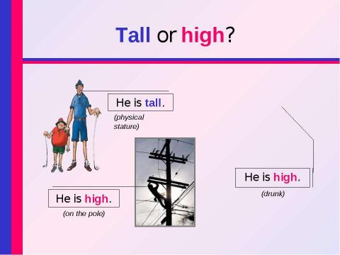 Презентация на тему "Are They Tall or High?" по английскому языку