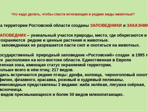 Презентация на тему "Красная книга Ростовской области. Животные" по биологии