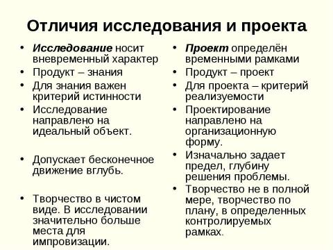 Презентация на тему "Исследовательская и проектная деятельности. Сходство и различие" по педагогике