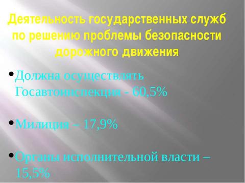 Презентация на тему "Состояние дорожного движения в России" по обществознанию