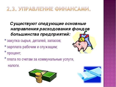 Презентация на тему "Финансы хозяйствующих субъектов (предприятий, организаций)" по экономике