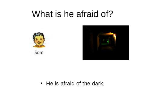 Презентация на тему "What is she afraid of?" по английскому языку