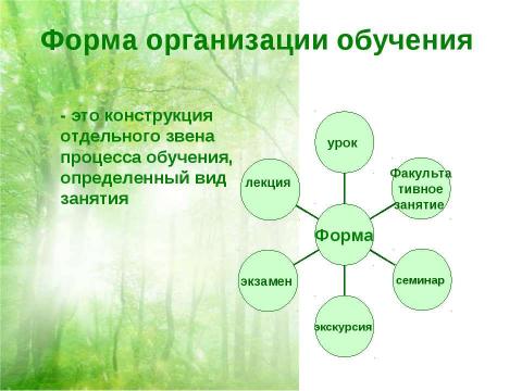 Презентация на тему "Формы организации учебного процесса" по обществознанию